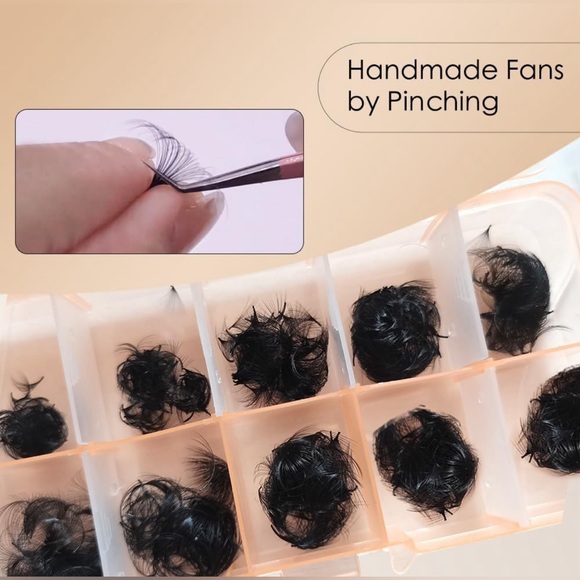 New! Unused! Lash Extensions 20D 1000 Fans Handmade Pinching Fans Mix Lengths 9- - Picture 3 of 11